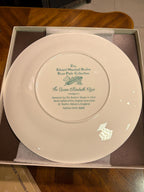 Boehm Rose Plate Collection Set: 6 Bone China Collector Plates, Gold Rim Floral Wall Decor