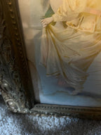 Antique Gilded Frame Art Victorian Courting Scene Romantic Wall Decor Ornate Gold Frame Classical Style Interior Collectible Wall Hanging