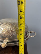 Vintage Silver Plated Chafing Dish, Ornate Baroque Serving Warmer with Lid