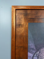 Large Wood Framed Leopard Cheetah Wildlife Print, Big Cat Brown Animal Decor Art