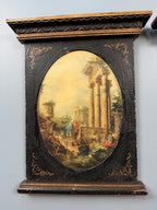 Vintage Pair Neoclassical Grand Tour Wall Panels Roman Ruins Architectural Prints Framed Art