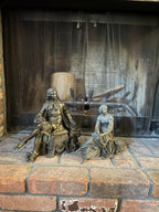 Antique Bronze Figurines Pair of Romantic Style Man and Woman Sculptures Victorian Neoclassical Home Decor Collectible Mantel Ornaments Art