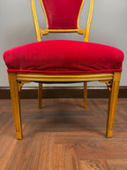 Vintage Louis XVI Giltwood Chair, Raspberry Pink Velvet Upholstery, French Neoclassical Boudoir Accent Chair