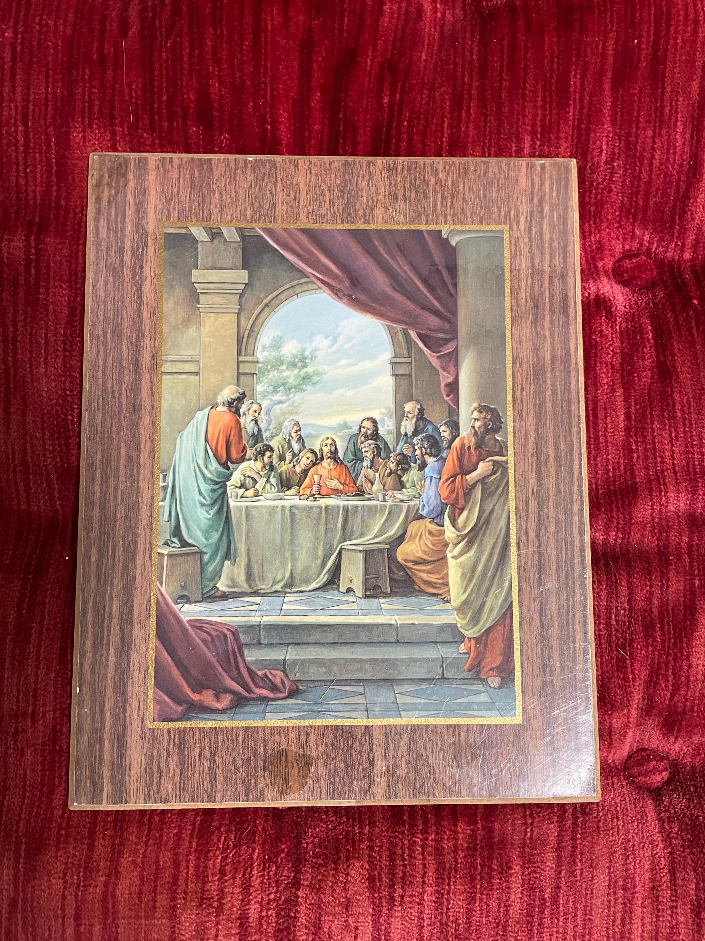 Vintage Small Framed Last Supper Print   religious Wall Hanging Christmas Gift Christian Art Religion Home Church Decorations Wall Art
