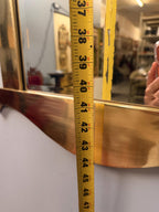 Vintage Beveled Brass Rectangular Entryway Wall Mirror with Heart Detail, 44” Tall