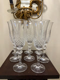 Vintage Cut Crystal Wine Glasses Set of 7 Faceted Stemware with Flared Rims  Elegant European Style Clear Glass Goblets Glassware Set