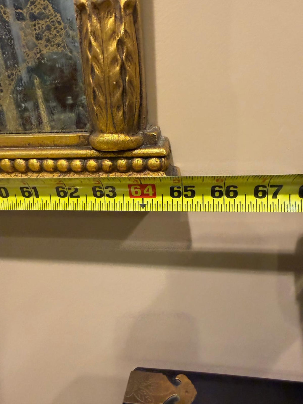 Vintage Gilt Wood Wall Mirror, Triple Panel French Neoclassical Style, 65" 46"