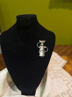 Vintage Mexican Sterling Silver Figural Woman Brooch, CHE Mexico 925 Folk Art Pin