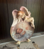Seraphim Classics Gods Treasure Angel Baby Plate Figurine Art Collectible Stand Display Blessing Gift Christening Keepsake Nursery Decor