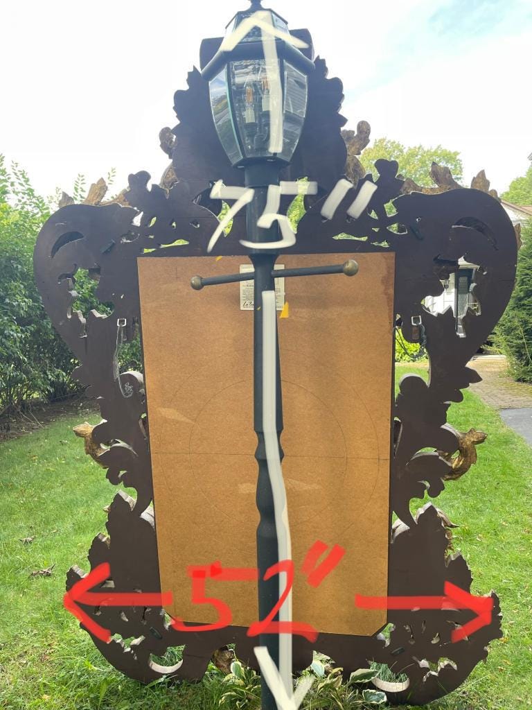 Antique Oversized Ornate Gold Wall Mirror Hand Carved Rococo Baroque Style Statement Piece Elegant Home Decor Collector Favorite