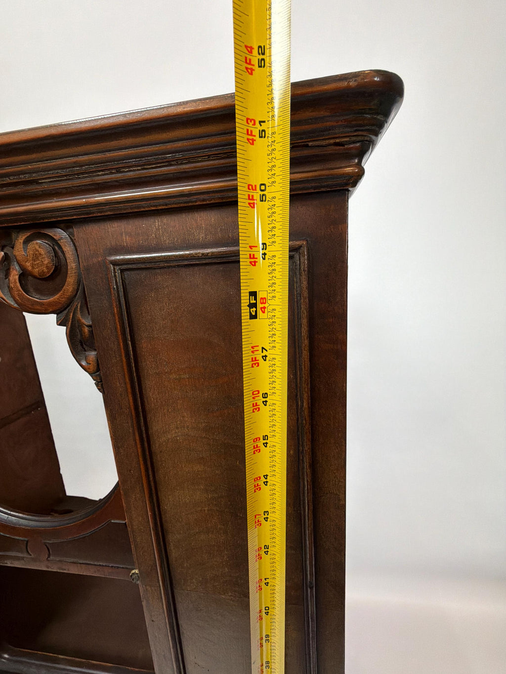 Antique Walnut Phonograph Cabinet: Jacobean Style Music Storage Furniture