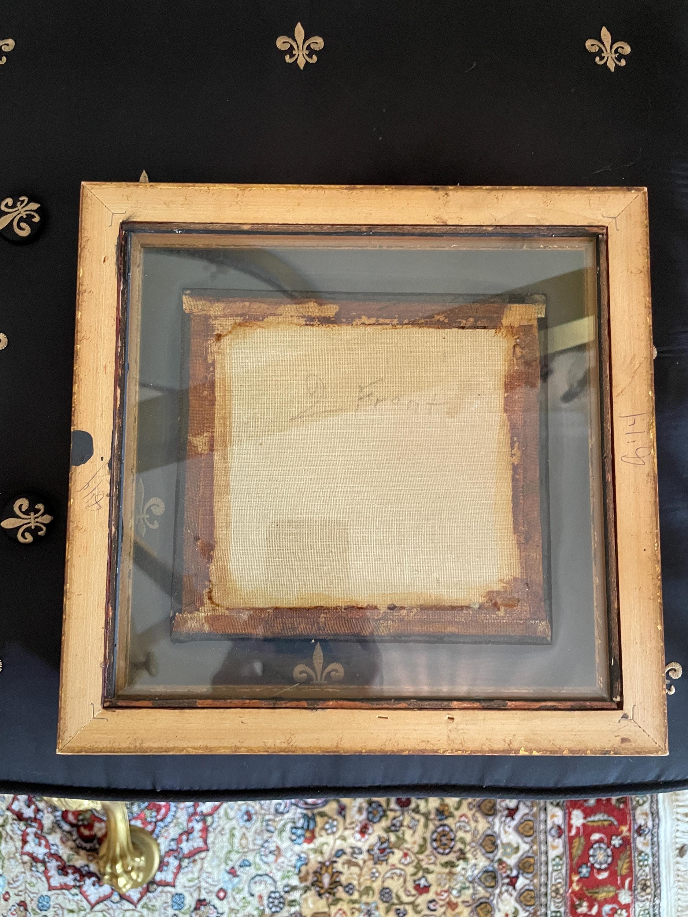Vintage Handcrafted Needlepoint Tapestry Art Gold Frame Romantic Pastoral Scene European Wall Decoration Antique Style Embroidery Picture