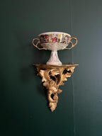 Vintage Set of 4 Fragonard Design Gold Gilded Porcelain Cake Stand  Cups Saucers  & Candy Dish