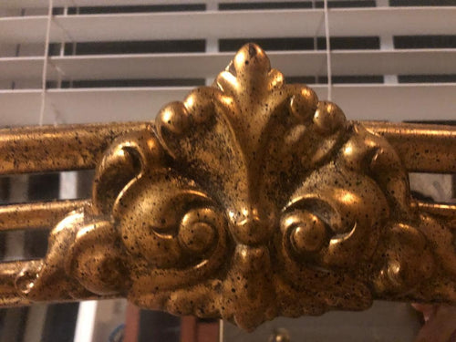 Antique Gold Leaf Wall Mirror Large Ornate Frame Statement Decoration Elegant French Style Accent Piece Vintage Inspired Home Decoration