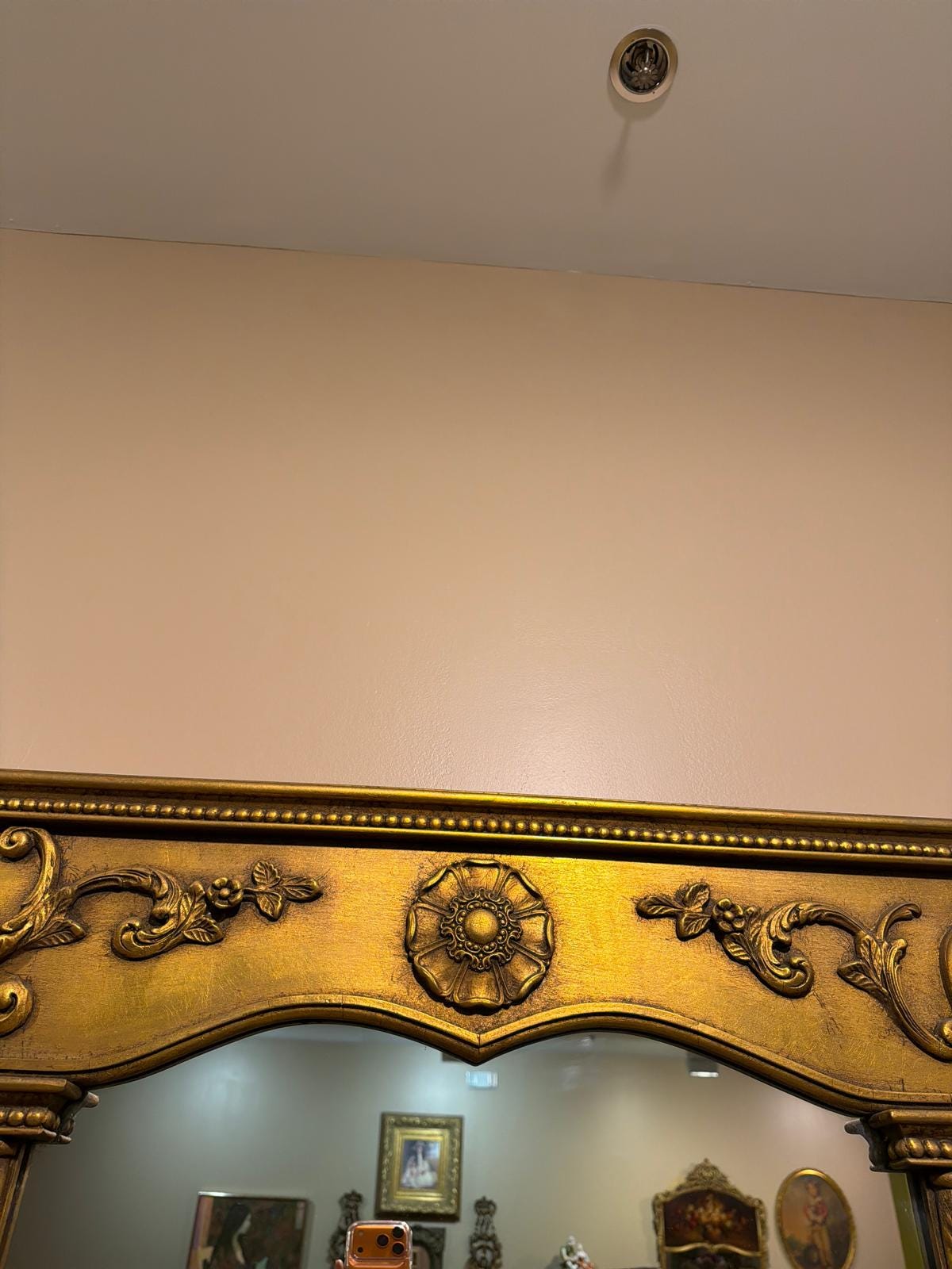 Vintage Gilt Wood Wall Mirror, Triple Panel French Neoclassical Style, 65" 46"