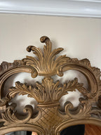 Vintage French Baroque Style Ornate Gold Gilt Wood Framed Mirror (56x36)