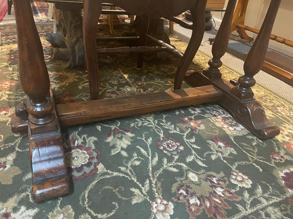 Antique Handcarved Walnut Chess Table Backgammon Game Table by Theodore Alexander Vienna Coffeehouse Style Wood Pieces Luxurious  Furniture