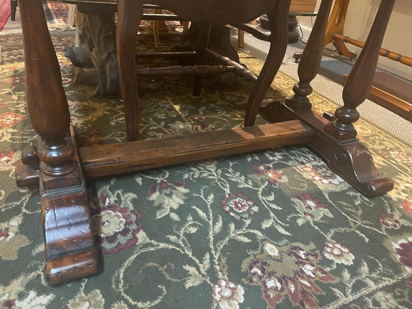 Antique Handcarved Walnut Chess Table Backgammon Game Table by Theodore Alexander Vienna Coffeehouse Style Wood Pieces Luxurious  Furniture