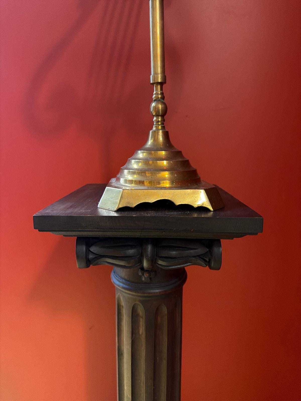Vintage Brass Lyre Music Stand Sculpture Neoclassical Decor Pedestal Display