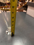 Vintage Gold Rim Champagne Flutes Set of 6 Clear Glass Tapered Mid Century Elegant Barware
