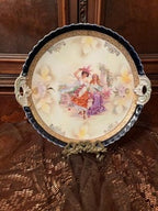 Antique Hand Painted Collectible  Wall Art Plate with Handled.Made in Germany.Free Shipping