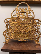 Antique Cast Iron Letter Magazine Holder Ornate Victorian Desk Organizer  Bradley  Hubbard B&H