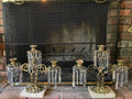 Pair of Antique French Empire Gilt Bronze Crystal Candelabras Elegant 6 Arm Candlesticks Stunning Mantel Decor Circa 1850 Rare Find Elegance