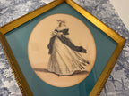 Vintage French "Costumes des Coeurs” Print Louis VIII His Mistress Matted Wall Art Historical Fashion Prints Collectible Gold gild Frames