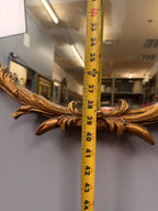 Vintage Rococo Revival Gilt Oval Wall Mirror Louis XV Style