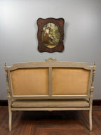 Vintage French Settee – Louis XVI Style Floral Needlepoint Loveseat