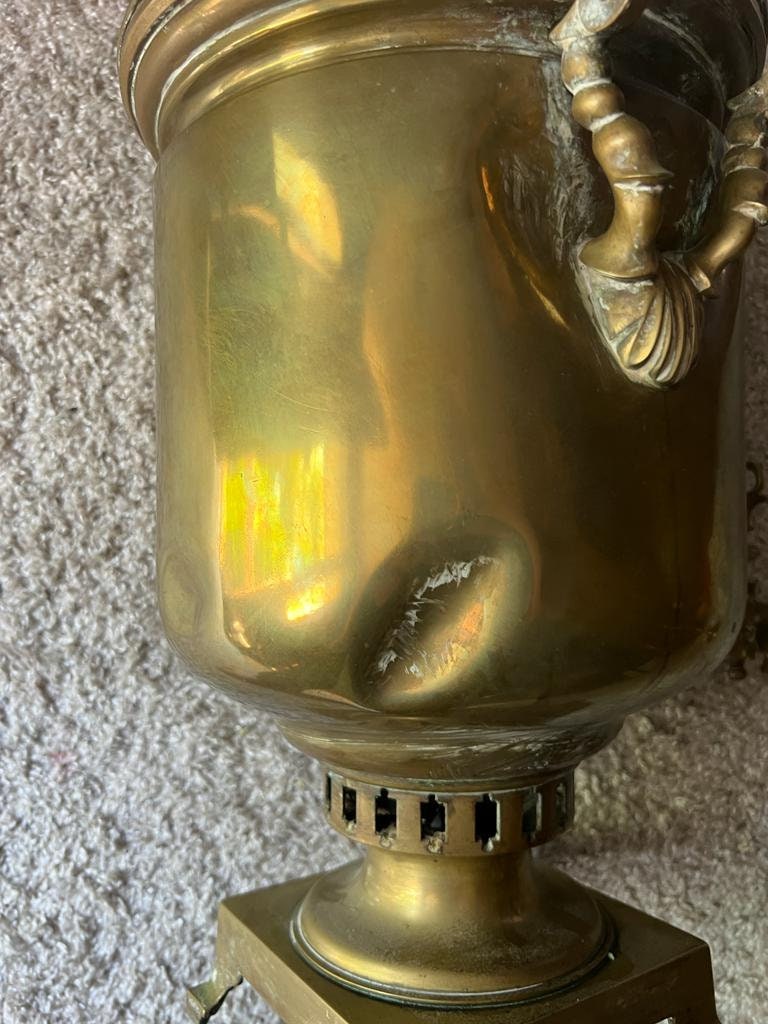 Antique Russian Brass Samovar Tula Imperial Stamps Ornate Faucet Tea Urn Czarist Era Collectible Kitchen Decoration Vintage Russian Teapot