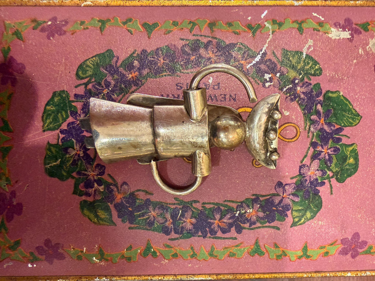 Vintage Mexican Sterling Silver Figural Woman Brooch, CHE Mexico 925 Folk Art Pin