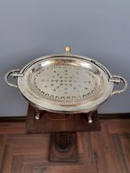 Vintage Silver Plated Chafing Dish, Ornate Baroque Serving Warmer with Lid