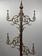 Antique Brass Rococo Revival Coat Stand | Ornate Victorian Entry Hall Tree