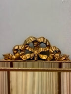 Vintage Gilt Ribbon Mirror, French Style Bow Frame, Hollywood Regency Gold Accent