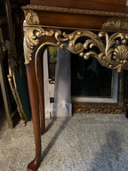 Vintage French Style Accent Cabinet, Floral Inlay, Gold Gilded Table Drink Cabinet