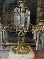 Pair of Antique French Empire Gilt Bronze Crystal Candelabras Elegant 6 Arm Candlesticks Stunning Mantel Decor Circa 1850 Rare Find Elegance