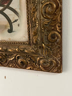 Antique Gilded Frame Art Victorian Courting Scene Romantic Wall Decor Ornate Gold Frame Classical Style Interior Collectible Wall Hanging