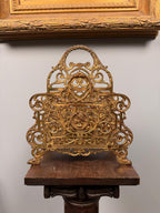 Antique Cast Iron Letter Magazine Holder Ornate Victorian Desk Organizer  Bradley  Hubbard B&H