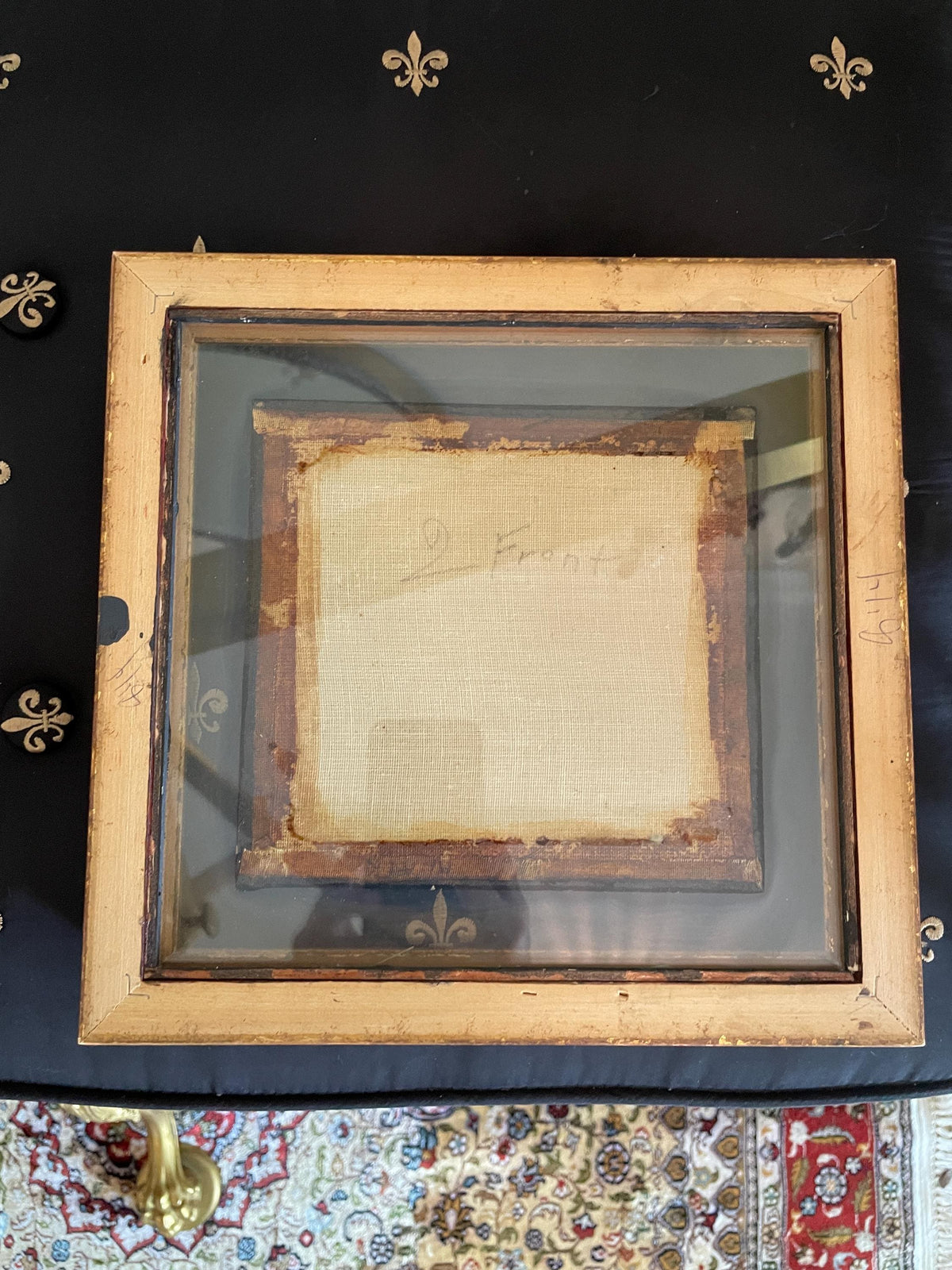Vintage Handcrafted Needlepoint Tapestry Art Gold Frame Romantic Pastoral Scene European Wall Decoration Antique Style Embroidery Picture