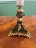 Pair of Empire Style Gilt-and Patinated-Bronze Candelabra 4 Arms
