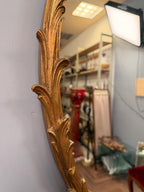 Vintage Rococo Revival Gilt Oval Wall Mirror Louis XV Style