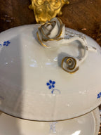 Vintage Herend Porcelain Covered Dish Floral Gold Accents Rose Handle Hungary Handmade Elegant Collectible Kitchen Centerpiece Tableware
