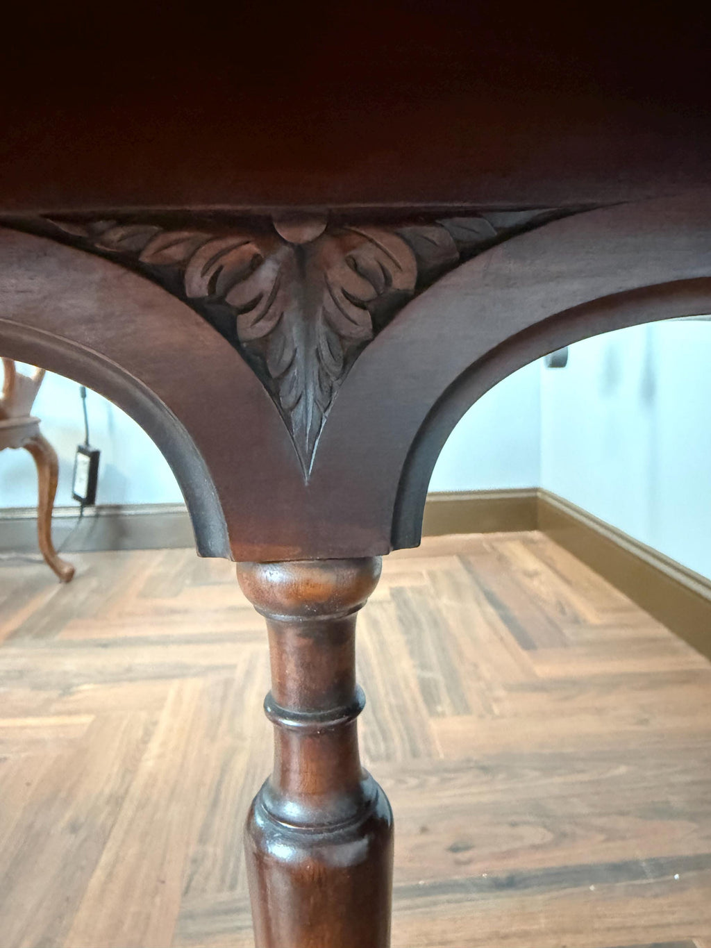 Antique Style Carved Wood Console Table Renaissance Revival Cherub Lion Griffin Sofa Table