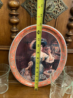 The Real Original Vintage Coco Cola Tray & Set of 6 Etched Glasses 1970s.Made in Usa