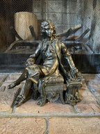 Antique Bronze Figurines Pair of Romantic Style Man and Woman Sculptures Victorian Neoclassical Home Decor Collectible Mantel Ornaments Art