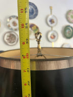 Vintage Tall Black and Gold Brass Table Lamp.Bouillotte Lamp