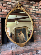 Vintage Oval Gold Ornate Mirror, Federal Style Wall Accent