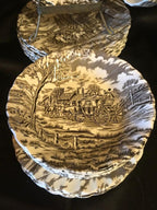 Vintage Royal Mail Heritage Hall Staffordshire Transferware English China Dinnerware Tea Set Rare English Country Horse Carriage Scene
