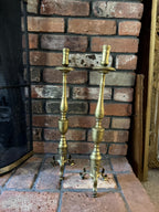Antique Pair of Brass 19. Century Elegant Decorative Classic Dining Antique Home Décor Candle Stands Candlestick Elegant Piece Candleholder